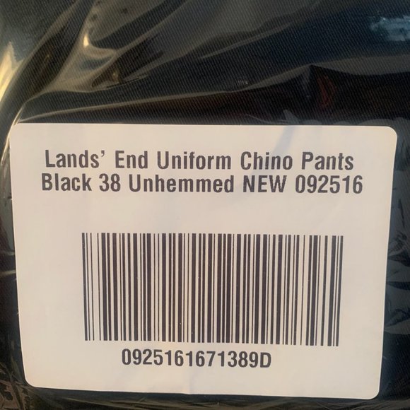 NWT LANDS' END UNIFORM ELASTIC WAIST CHINO PANTS BLACK 36 & 38 (UNHEMMED) - Picture 7 of 11